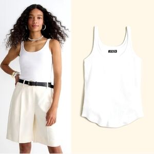 🆕️ J. Crew Vintage Rib Shelf-Bra Tank Top in White